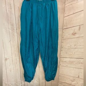 Rare 80’s Vintage Slade women’s windbreaker pants,Size XL,Color Teal